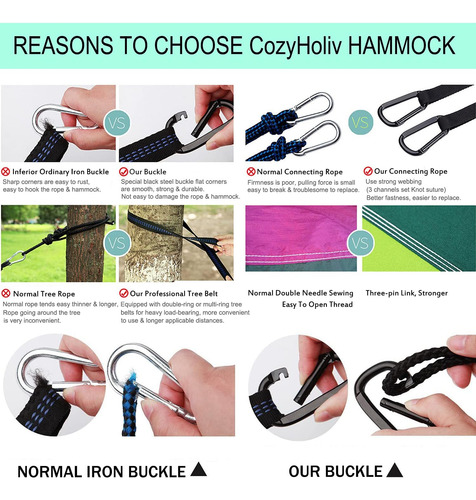 Hamacas Dobles Para Camping, Hamaca Paracaídas Portátil P...