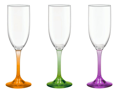 Display 6 Copas Champagne 176cc Flute Versalles Pie Color