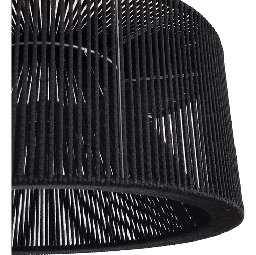 Lámpara Colgante Premium Cordón/yute 55cm Kit Eléctrico Negro