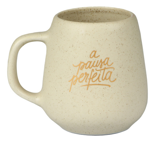 Caneca Porcelana Fosca Acetinada 260ml Pausa Perfeita Ideiaz