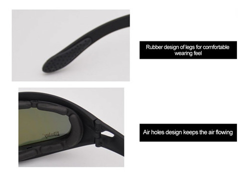 Gafas Polarizadas Uv400 Tácticas C5 Gafas De Disparo 4 Lent