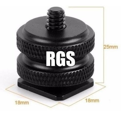 Imagen 2 de 8 de Soporte Metalico Para Zapata Flash Doble Rosca 1/4 Tripode Sc-12
