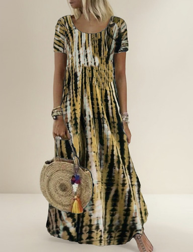 Vestido Casual Con Dobladillo Estampado