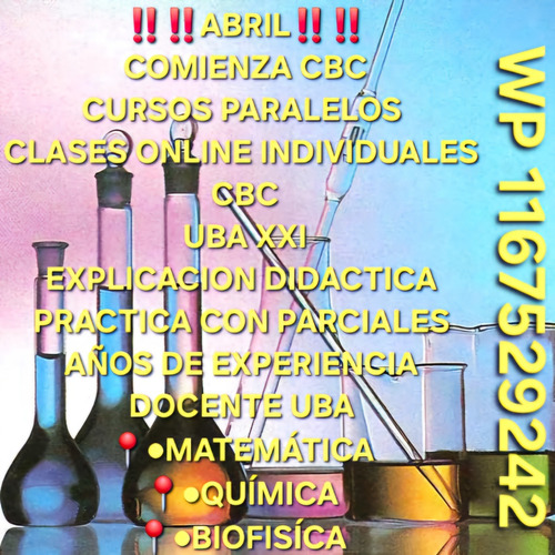 Profesora Clases Cbc Uba Xxi Biofisica Quimica Matematica