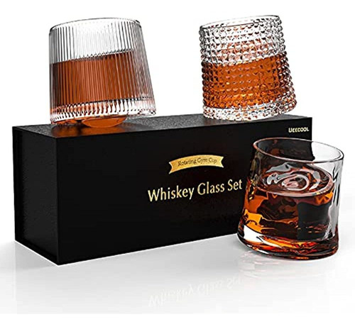 ~? Ueecool Whisky Rocks Glasses, Tumbler Crystal Bar Glass, 