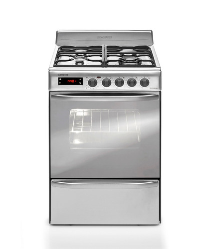 Imagen 2 de 3 de Cocina A Gas Longvie 21601x 60cm Inox Grill Eléctrico