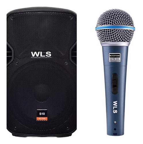 Caixa Acústica Wls S10 Ativa Com Bluetooth + Microfone M58a