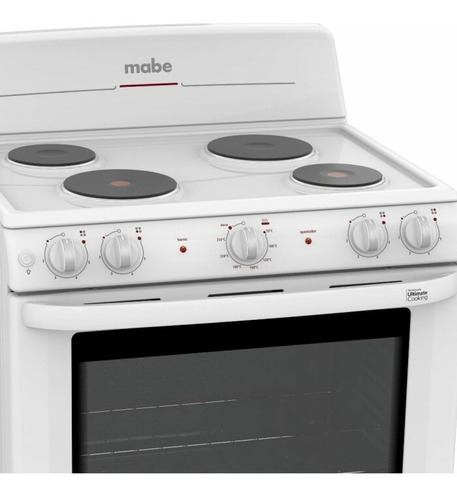 Imagen 2 de 5 de Cocina De Piso Eléctrica 4 Hornillas 76 Cm Blanca Mabe