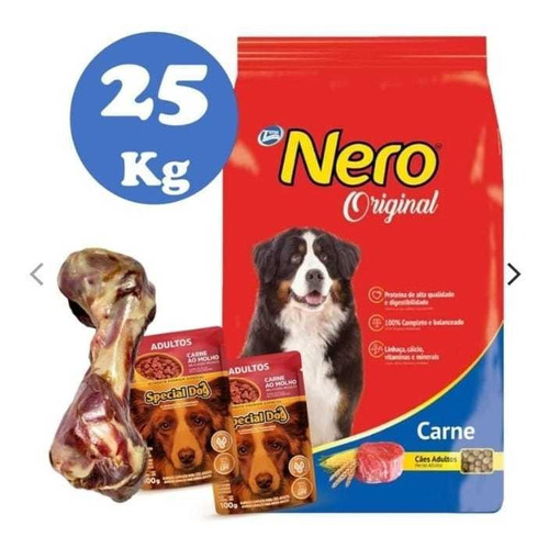 Nero Adulto Original Carne 25kg + Regalo