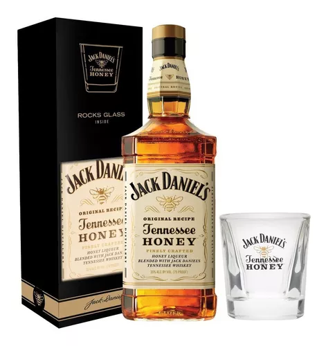 Desfavorable marzo zapatilla Whiskey Jack Daniels Honey +1 Vaso C/estuche Whisky