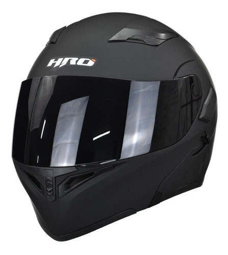 Casco Para Moto Abatible Hro 3400dv Negro Mate Con Luz Stop Tamaño Del Casco L
