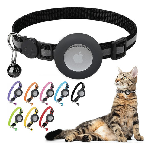 Airtag - Collar De Gato Con Banda Reflectante Y Soporte Para