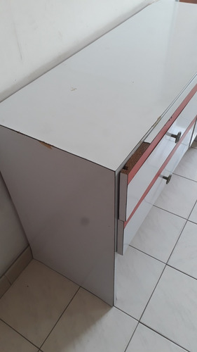 Mueble Peinadora Comoda Gavetero En Formica Blanco. (Usado)