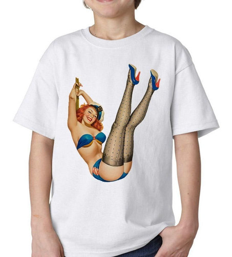 Remera De Niño Pin Up Girl Sailor Mujer