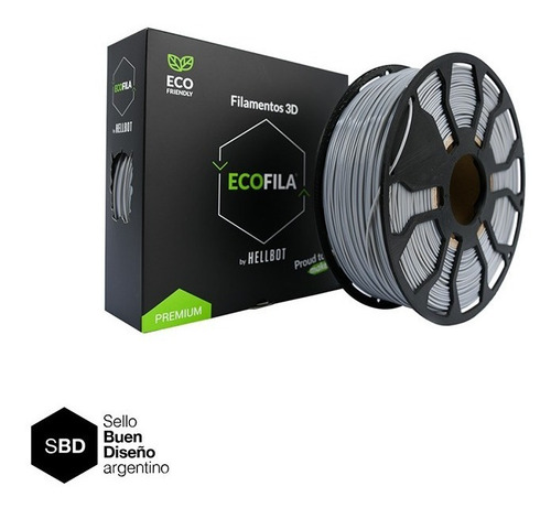 Imagen 1 de 1 de Filamento 3D PLA Hellbot de 1.75mm y 1kg gris