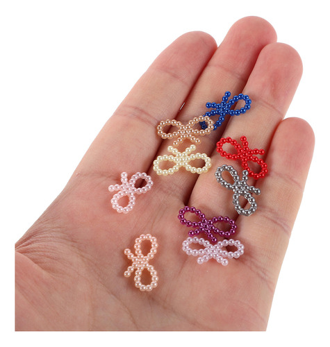 100 Unidades De Mini Laços De Pérolas: Tiny Simulated Bowkno
