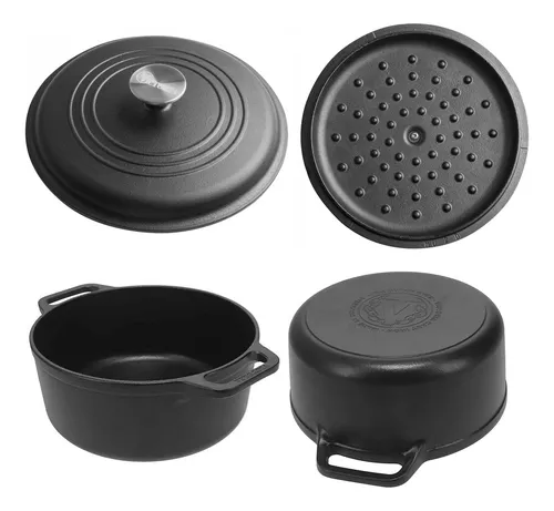 Olla De Hierro Con Tapa Curado Victoria 7 Litros 28cm