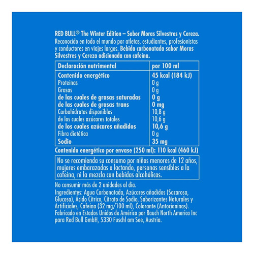 Bebida Energizante Red Bull Winter Edition 250ml 12 Pack