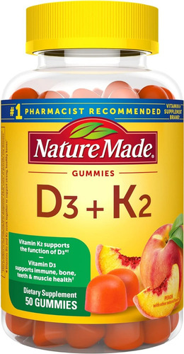 Vitamina D3 + K2 Nature Made 50 Gomitas