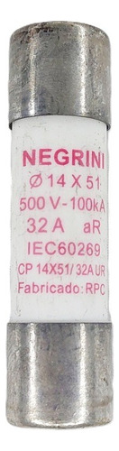 Fusível Cartucho Porcelana 14x51 Mm Ultra Rápido 32a 10pç