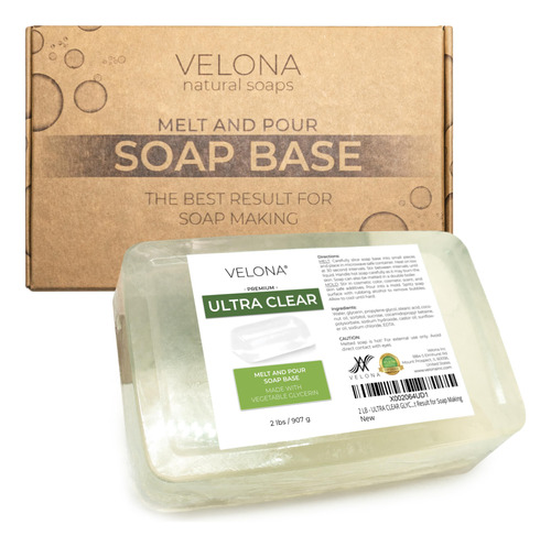 Base De Jabon Velona 2 Lb - Base De Jabón De Glicerina Ultra