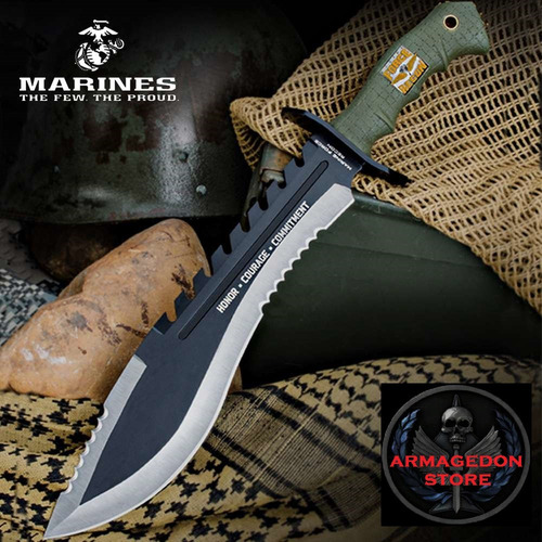 Cuchillo Bowie Kukri De Los Marines Usmc 42cm United Cutlery