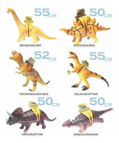 Imagen 2 de 8 de Dinosaurios Grandes Juguete Sonido Niños Colección Completa