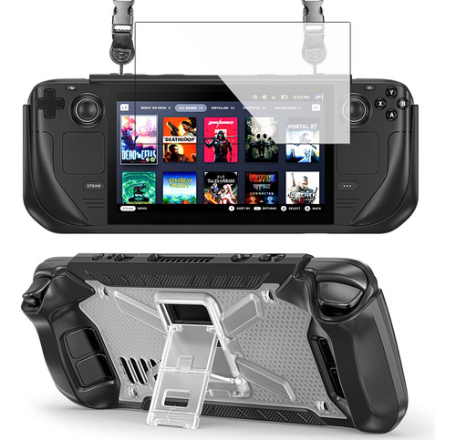 Funda + Mica + Correa Para Steam Deck 2022 Tpu Protectora