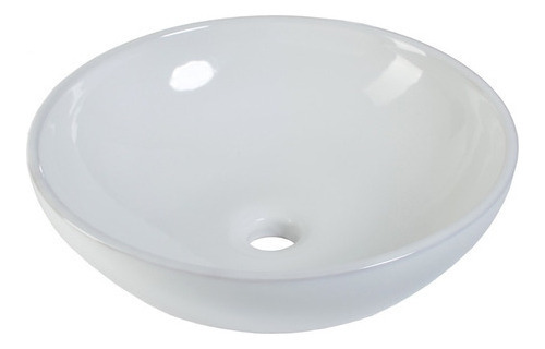 Lavabo Ovalin De Cerámica Blanco Para Baño Modelo Bowl Alto Brillo