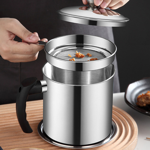 Colador De Aceite Y Recipiente De Acero Inoxidable, Olla De