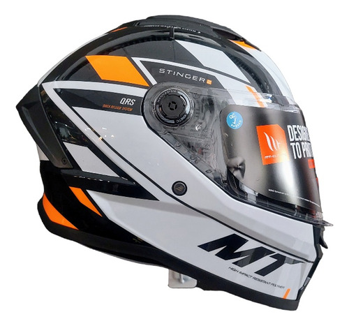 Casco Integral Mt Stinger 2  Zivze B4 Fluor Brillo-allmotors