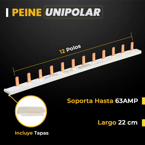 Puente Peine Unipolar Brinna Termica 57 Polos X Metro 1x57