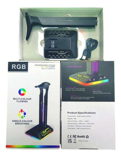 Soporte For Auriculares Gamer Con Rgb De 7 Colores Y Tipo C9