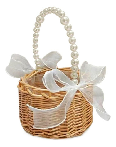 Cesta Flower Girl Baskets Para Arreglos Florales De Mimbre Y