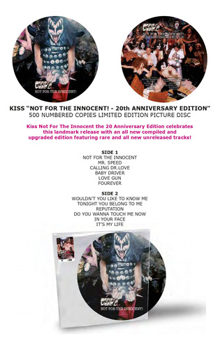 Kiss Not For The Innocent Picture Disc Ed Ltd 182/500 Europa