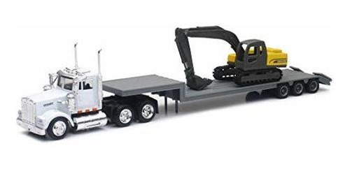 Newray 1:43 Semirremolque Kenworth W900 Lowboy Con 1:58 Exca