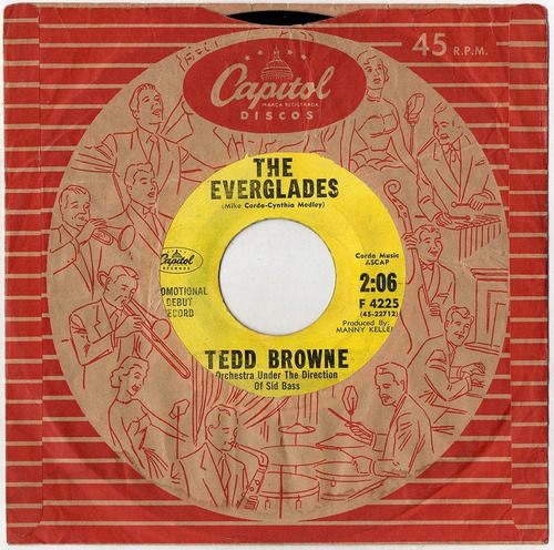 Tedd Browne Everglades 1959 Vinilo 45 Popcorn R&b Exotica