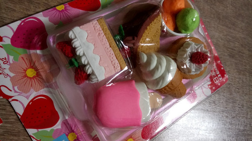 Kit 6 Borrachas Iwako Formato De Doces Sorvetes Bolos