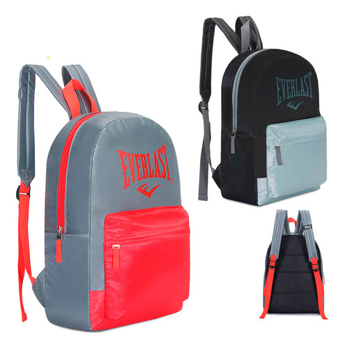 Mochila Urbana Everlast 16059 Color Negro Diseño De La Tela Lisa