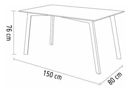 Imagen 5 de 5 de Mesa De Vidrio Para Comedor + Set X 4 Sillas Tamesis Azul