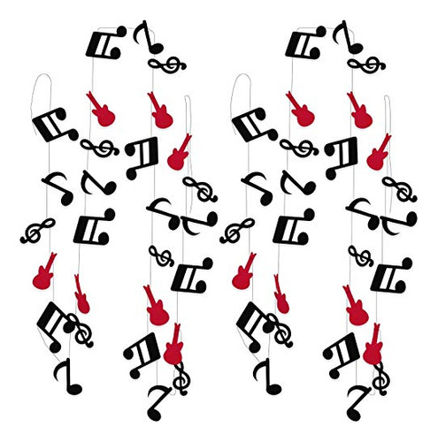 2pcs Music Note Garland G Clef Garland Red Black Music ...