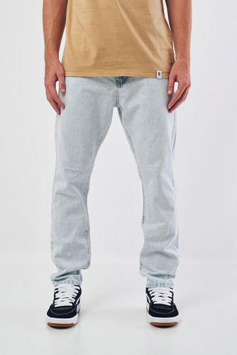 Pantalon Regular De Jeans Rigido De Hombre