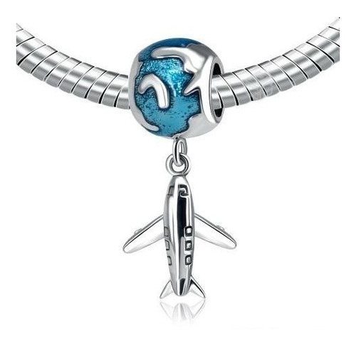 Charm - Colgante Diseño Avion Plata S925