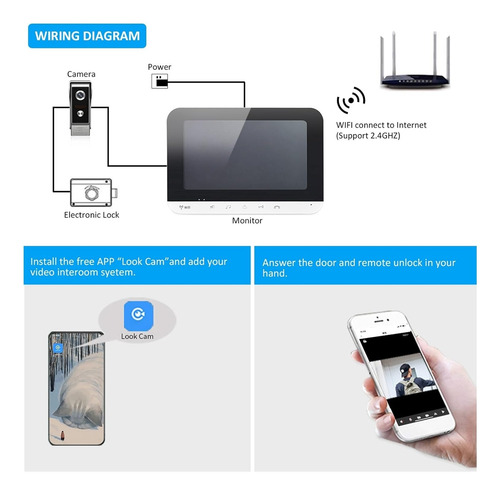 Sistema De Timbre Con Vídeo, Intercomunicador Tft Lcd 7