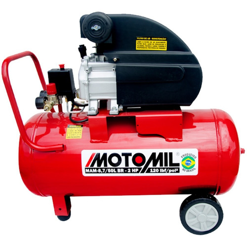 Compressor de ar elétrico portátil Motomil MAM-8,7/50BR monofásica 50L 2hp 220V 60Hz vermelho