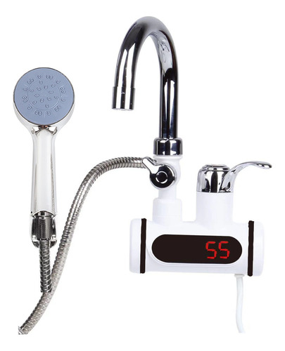 Grifo Electrico Lavamanos Baño Calentador Agua Con Ducha