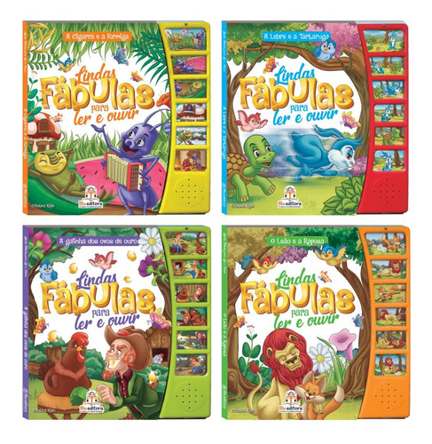 Kit Com 4 Livros Sonoros: Lindas Fábulas Para Ler E Ouvir, De Blu Editora., Vol. 1. Editorial Kit De Livros, Capa Mole, Edição 2024 01 01 00:00:00 Em