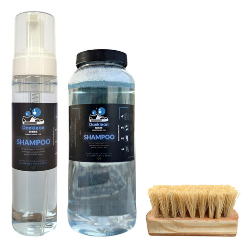 Kit Espuma Limpiador Para Tenis 250ml + Refil 1l + Cepillo