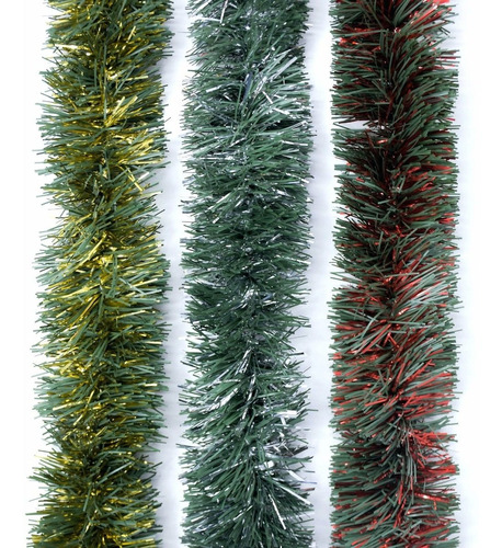 Guirnalda Navidad Verde Pino Con Metal 10 Cm X 2 M #216-c0