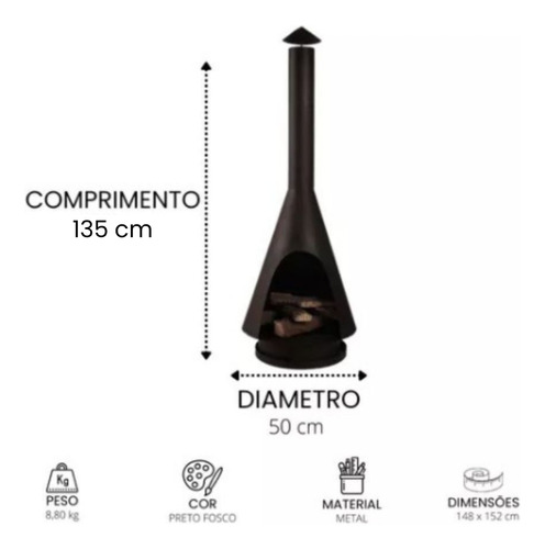 Lareira Suíça Portátil Interna Externa Lenha Jardim Inverno